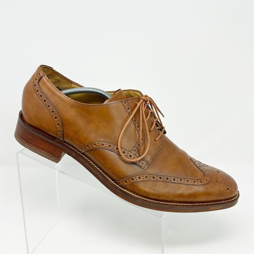 Cole Haan Men's Brown Wingtip Brogue Oxford Dress Shoes Lace-Up Classic Size 14